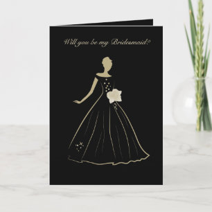 elegante Bride Bridesmaid Faltkarte Karte