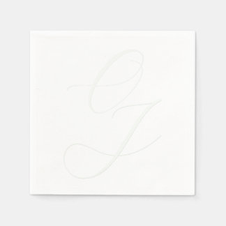 Elegante Bride Groom Initials Embossed Effekt Serviette