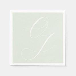 Elegante Bride Groom Initials Embossed Effekt Serviette