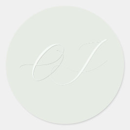 Elegante Bride Groom Initials Imitate mit Prägung  Runder Aufkleber