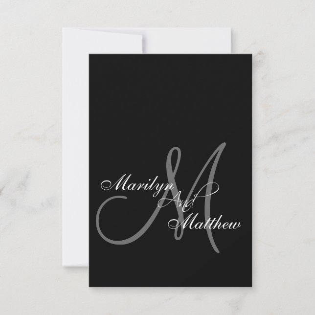 Elegante Bride Groom Monogram RSVP Cards Karte (Vorderseite)