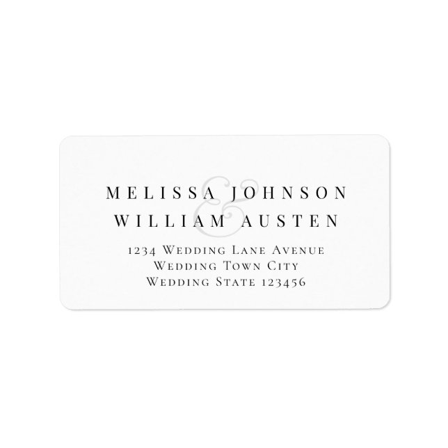 Elegante Bride & Groom Wedding RSVP Rücksendeadres Adressaufkleber (Vorne)