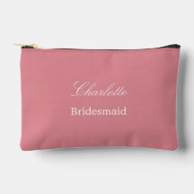 Elegante Bridesmaid Blush Pink Accessory Pouch