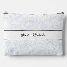 Elegante Bridesmaid Chinoiserie Blaue Peony Zubehörtasche
