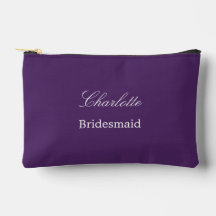 Elegante Bridesmaid Dark Lila Accessory Pouch
