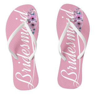 Elegante Bridesmaid Hochzeitskalligrafie Flip Flop