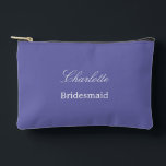 Elegante Bridesmaid Lavender Accessory Pouch Zubehörtasche<br><div class="desc">Elegant Bridesmaid Lavender Accessory Pouch, bitte personalisieren Sie den Namen der Brautjungfrau, mit der Online-Personalisierung Vorlage vor der Bestellung. Die Personalisierungsvorlage kann auch leicht verwendet werden, um das Design für andere Hochzeitsgast-Rollen, z. B. Trauzeugin, zu personalisieren, indem der entsprechende Text vor dem Hinzufügen zum Warenkorb entsprechend geändert wird. Wenn Sie...</div>