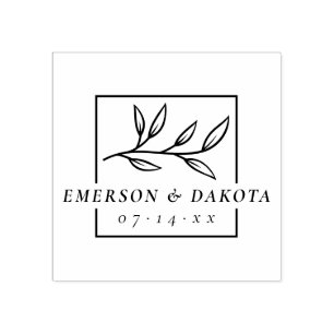 Elegante Briefe botanischer Hochzeit retten das Da Gummistempel