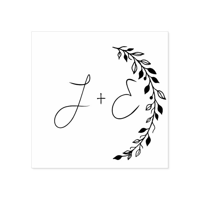 Elegante Briefmarke aus Monogramm-Kautschuk Gummistempel (Prägung)