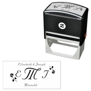 Elegante Briefmarke aus Monogramm und Namen Permastempel