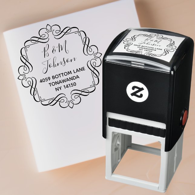 Elegante Briefmarke der Rücksendeadresse Permastempel (Elegance Awaits: Customizable Family Return Address Stamp ✒️)