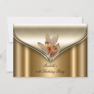 Elegante Bronze-Braun-Gold-Geburtstagsfeier Einladung