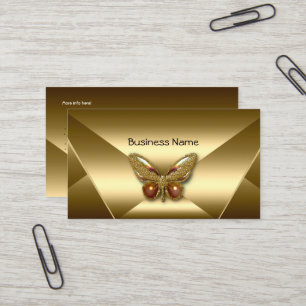 Elegante Bronze-Gold-Schmetterling-Juwel Visitenka Visitenkarte