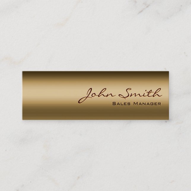 Elegante Bronze Metal Mini Business Card Mini Visitenkarte (Vorderseite)