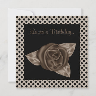ELEGANTE BRONZE ROSE SPOT GEBURTSTAG EINLADUNG