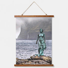 elegante Bronzestatue Wandteppich Mit Holzrahmen