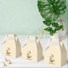Elegante Brown Coffee Espresso Business Logo Shop Geschenkschachtel