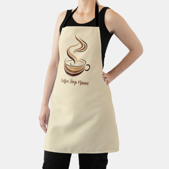Elegante Brown Coffee Espresso Business Logo Shop Schürze (InSitu)