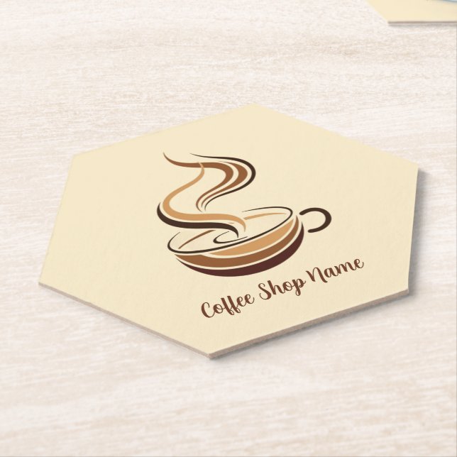 Elegante Brown Coffee Espresso Business Logo Shop Untersetzer (angewinkelt)