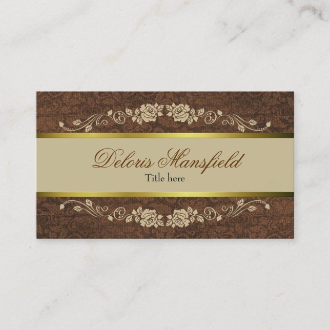 Elegante Brown- und TAN-Visitenkarte Visitenkarte (Vorderseite)