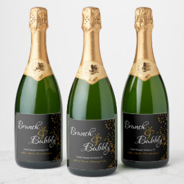 Elegante Brunch Bubbly Brautparty Gold Confetti