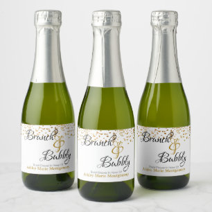 Elegante Brunch Bubbly Brautparty Gold Confetti