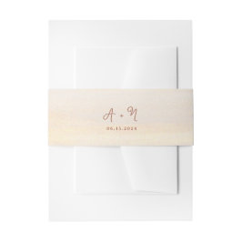 Elegante Brush Gold & Terracotta Script Wedding Einladungsbanderole