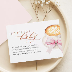Elegante Bücher für Baby-Karte mit Kaffeethema Begleitkarte