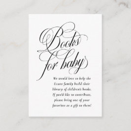 Elegante Bücher für die Babydusche aus Schwarz und Begleitkarte