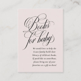 Elegante Bücher für die Babydusche in Rosa Begleitkarte