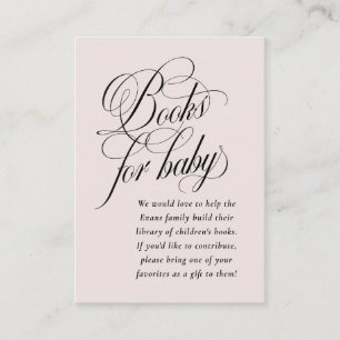 Elegante Bücher für die Babydusche in Rosa Begleitkarte