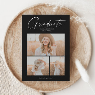 Elegante Budget-Photo-Collage-Abschlusseinladung