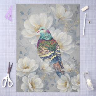 Elegante Bunte Blumen-Tauben-Decoupage-Handwerk Seidenpapier