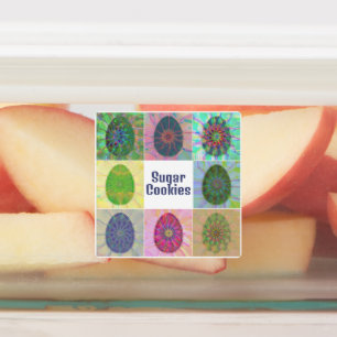 Elegante bunte Eierspeisen Abstrakt Art Osteretike Etiketten