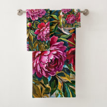 Elegante bunte gemalte Pfingstrosenblumen