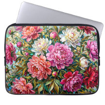 Elegante bunte gemalte Pfingstrosenblumen