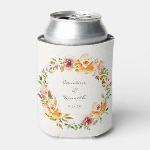 Elegante bunte Wasserfarbe-Floral-Hochzeit individ Dosenkühler