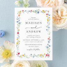Elegante Bunte Wildblumenwiese Hochzeit
