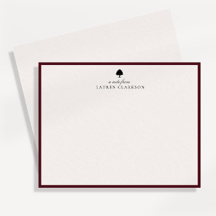 Elegante Burgund & Elfenbein-Eichen-Schreibwarenka Save The Date