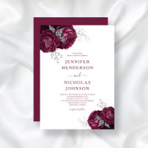 Elegante Burgund Floral Elegante Hochzeit