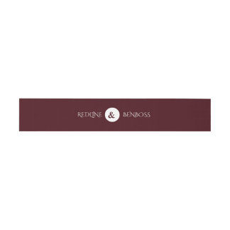 Elegante Burgund Minimalistische Hochzeit Einladungsbanderole