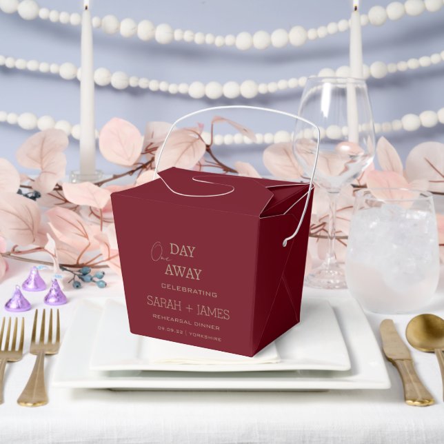 Elegante Burgund Probe Dinner Hochzeitsfeier Geschenkschachtel (Hochzeit)