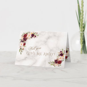 Elegante Burgund Rosa Blume Hochzeit Einladung