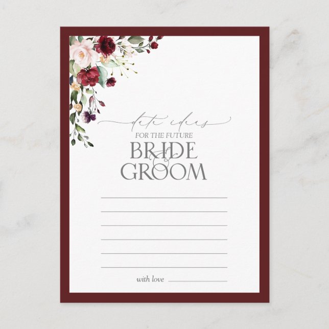 Elegante Burgund Wasserfarben Postkarte (Vorderseite)