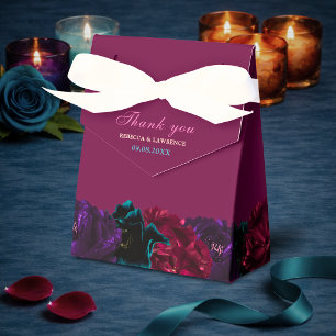 Elegante Burgund Weinblumen-Juwel-Ton-Hochzeit Geschenkschachtel