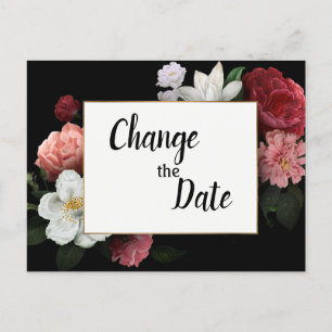 Elegante Burgunder- und rosa Blumen ändern das Dat Postkarte