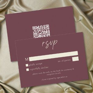 Elegante Burgunder-Weihnacht-Minimalist-Hochzeit RSVP Karte