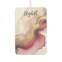 Elegante Burgunderrot- und Gold-Aquarellkunst
