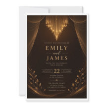 Elegante burgunderrote goldene Hochzeitseinladung 