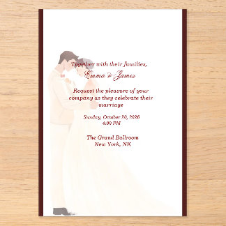 Elegante burgunderrote Hochzeitseinladung  Acryleinladungen